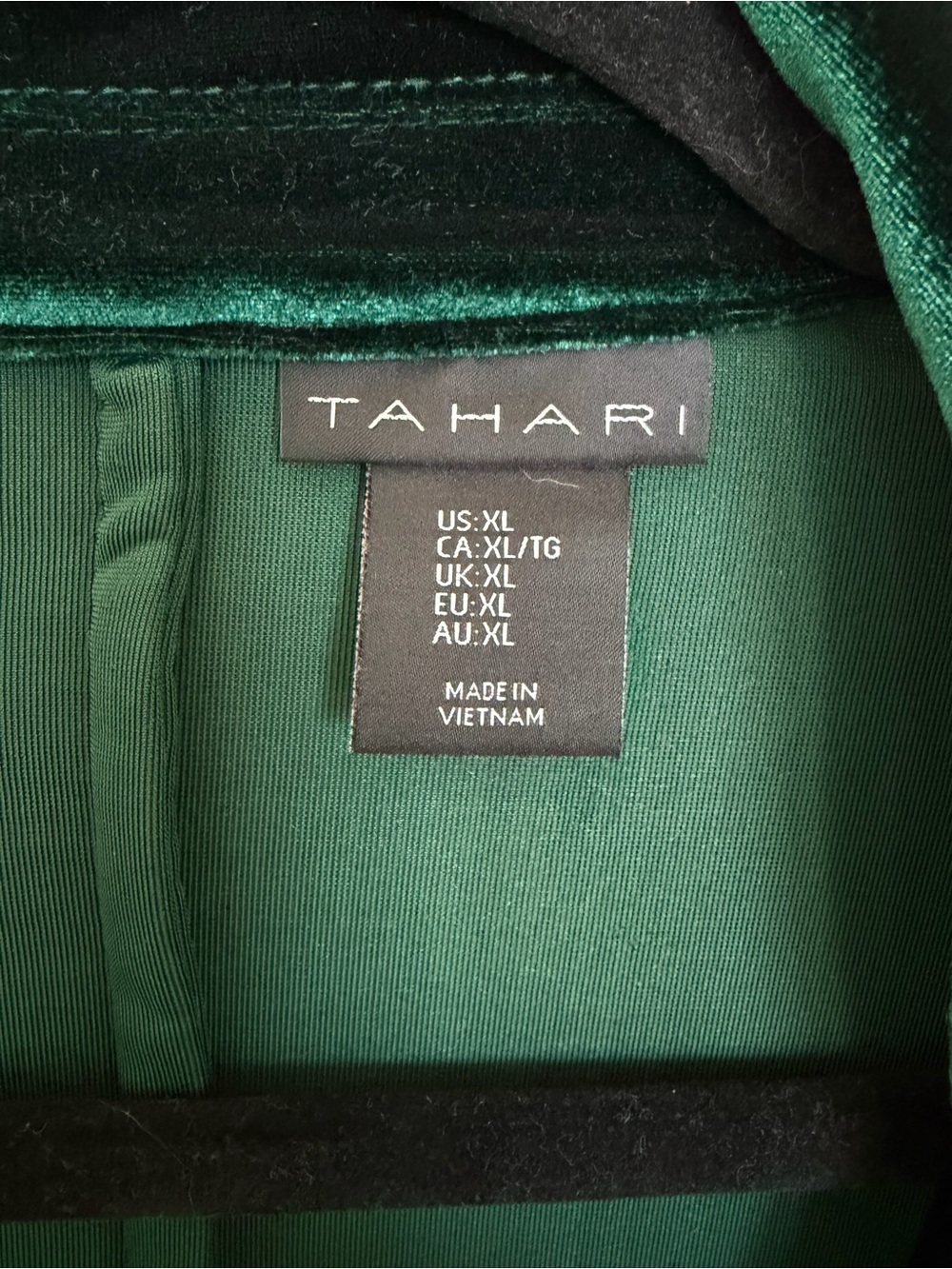 Tahari Deep Green Velvet Single-Button Blazer - Picture 3 of 5